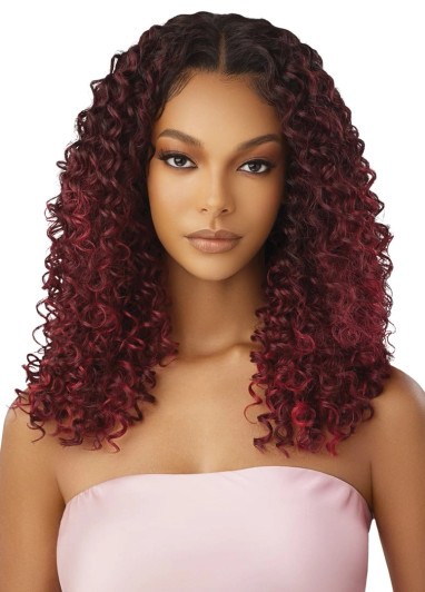 OUTRE Human Hair Blend Airtied  Vanish HD+ Lace Front Wig - HHB-Dominican Curly 22"