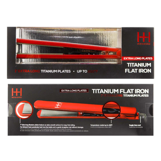 Annie Hot & Hotter Extra Long Plates Titanium Flat Iron 1"