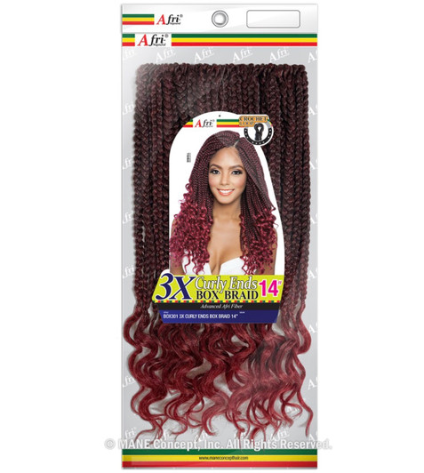 MANE CONCEPT Synthetic Afri-Naptural Braids – 3X Curly Ends Box Braid (14"-18") MANE CONCEPT Synthetic Afri-Naptural Braids – 3X Curly Ends Box Braid (14"-18")