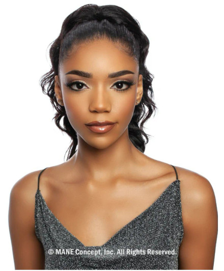 MANE CONCEPT Pristine 100% Human Hair - LOOSE DEEP DRAWSTRING PONYTAIL 16"