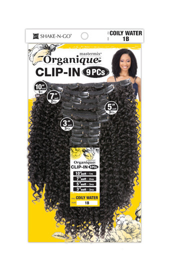 SHAKE N GO Organique  Mastermix Synthetic Clip In Extension 9pcs - COILY WATER