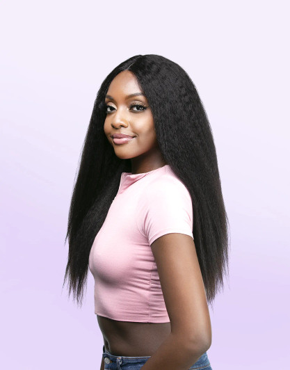 LA FLARE 100% Human Hair Lace Wig - Kinky Centerpart LA FLARE 100% Human Hair Lace Wig - Kinky Centerpart