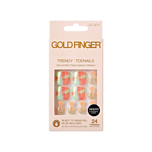 Kiss Gold Finger Trendy Wider Fit Toenails - FESTIVE