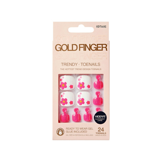 Kiss Gold Finger Trendy Wider Fit Toenails - FLORALS