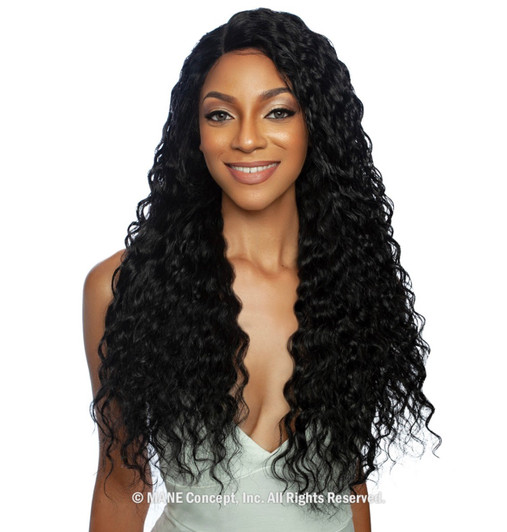 MANE CONCEPT 100% Unprocessed Human Hair Trill Wet & Wavy Rotate Part Lace Front Wig - Deep Wave 28"