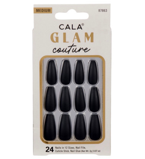 CALA Glam Couture Medium Coffin Nail - Matte Black