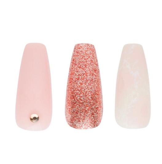 CALA Glam Couture Medium Coffin Nail - Blush Marble
