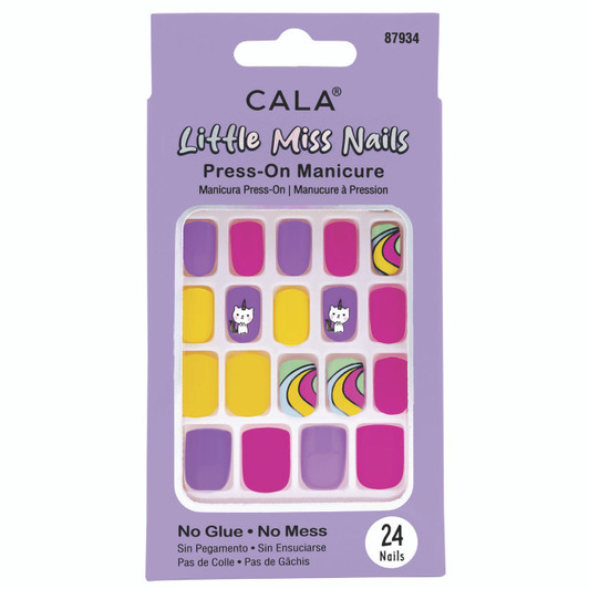 CALA Little Miss Nails  Press-On Manicure - Purple/Yellow