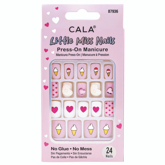 CALA Little Miss Nails  Press-On Manicure - Light Pink/White