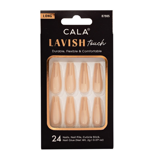 CALA Lavish Touch Long Coffin Peach Chrome