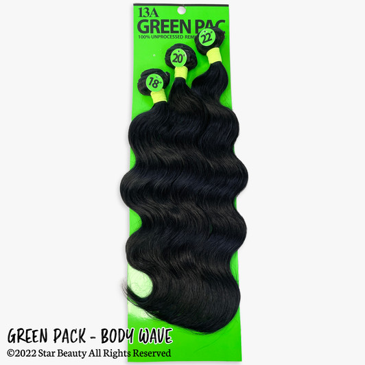 Green Pack 100% Human Hair Multi Pack - Body Wave Green Pack 100% Human Hair Multi Pack - Body Wave