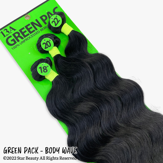 Green Pack 100% Human Hair Multi Pack - Body Wave Green Pack 100% Human Hair Multi Pack - Body Wave