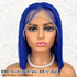 BOMB HAIR 100% Human Hair 13X5 Lace Frontal Bob Wig 12"(BLUE)