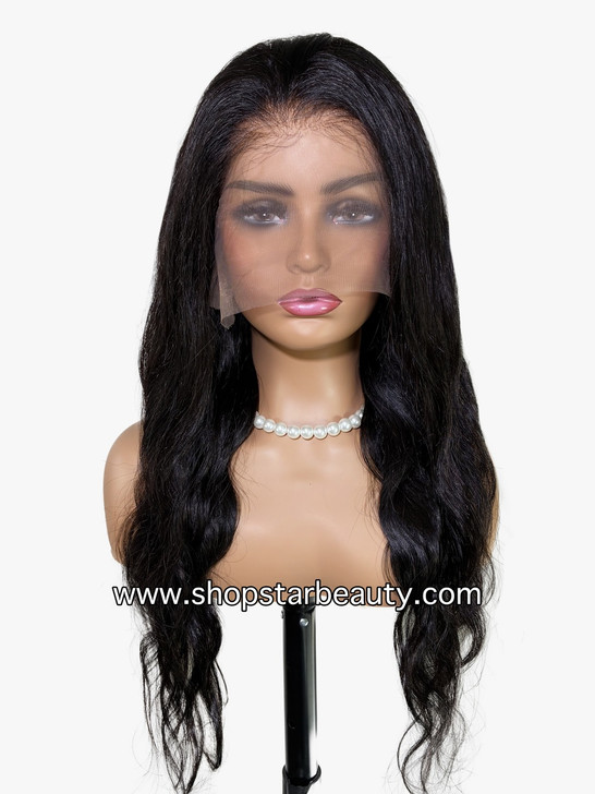 15A PINK LEMON GOLD 100% Human Hair 13X4 Lace Front Wig - CREAM