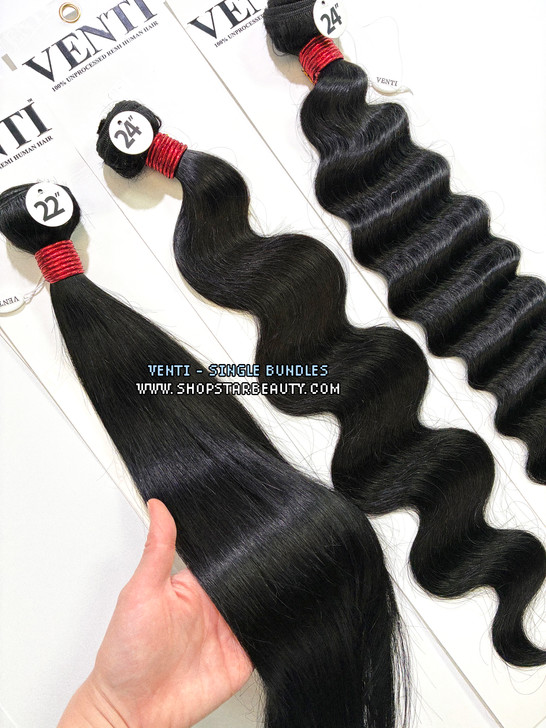 VENTI 100% Human Hair Brazilian Single Bundle - Deep Wave (10"-24")