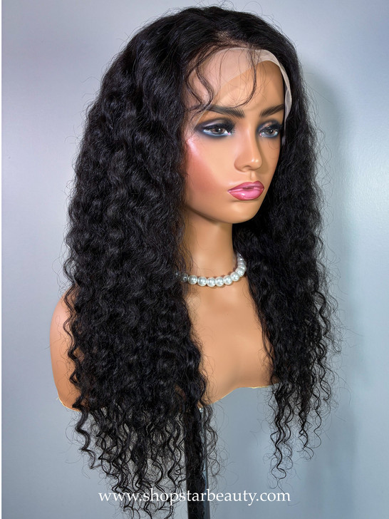 VOSSMI 100% Unprocessed Human Hair Wet & Wavy 13x5 Lace Wig -  Deep Wave (16"-28") #Natural