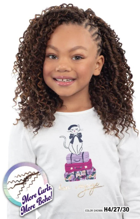 SHAKE N GO FreeTress Crochet Braids - Kids Water Curl Boho Locs 10"