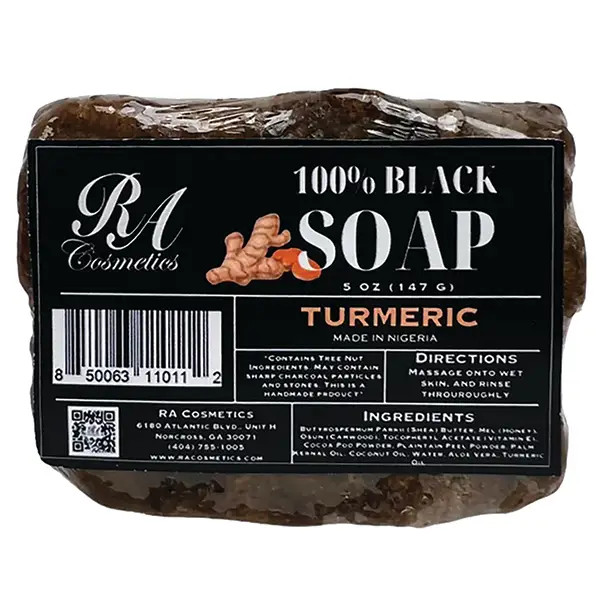 RA Cosmetics RA Black Soap with Turmeric (5oz)
