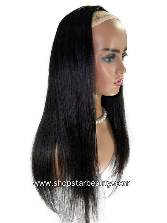 15A PINK LEMON GOLD 100% Human Hair Half Wig  H-YAKI