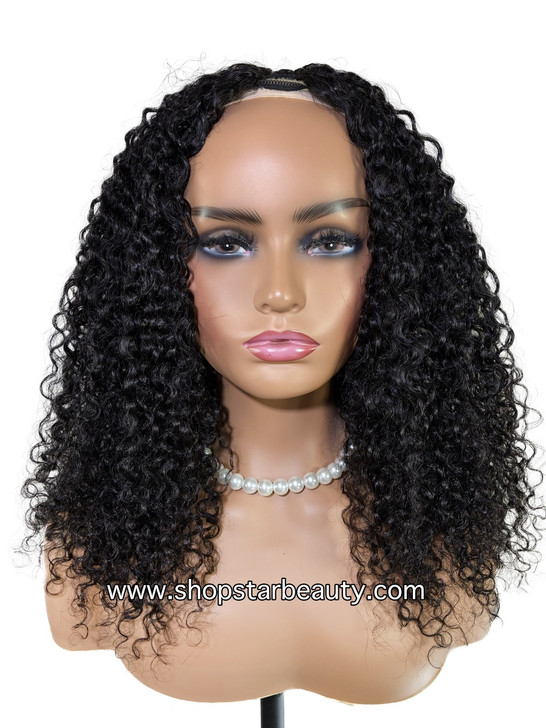 15A PINK LEMON GOLD 100% Human Hair V-Part Wig  V-BURMESE CURL