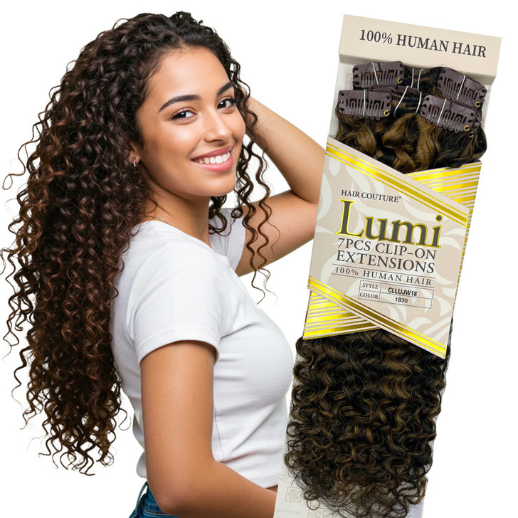 Hair Couture 100% Human Hair Extensions LUMI 7PCS Clip In - Ocean Wave(18"-22)