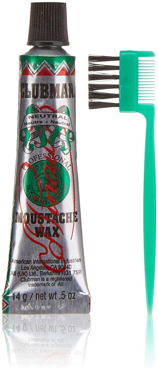 CLUBMAN Moustache Wax with Brush Comb