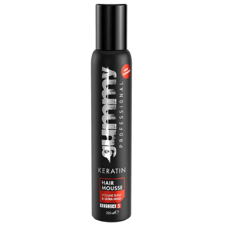 GUMMY Keratin Ultra Strong Hold Hair Styling Mousse (7.6oz)