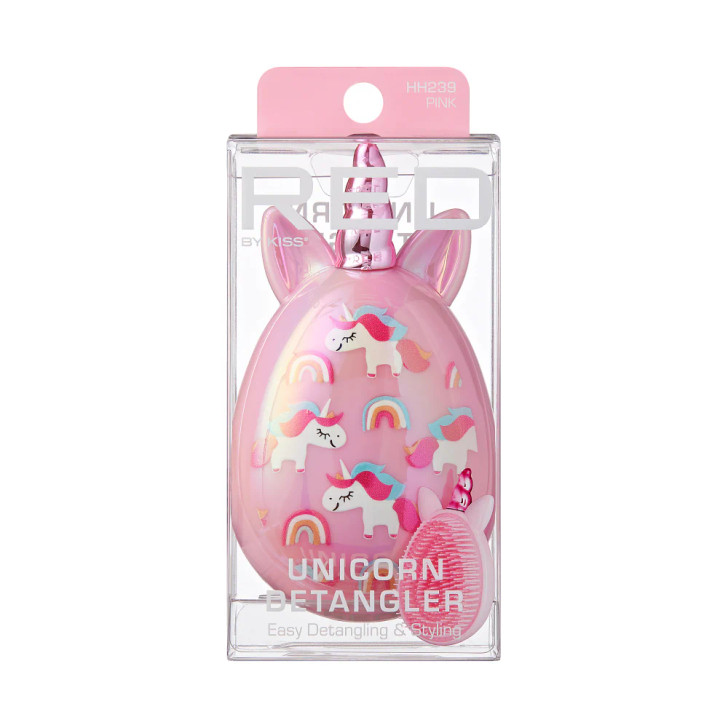 RED Unicorn Detangling Brush - Pink