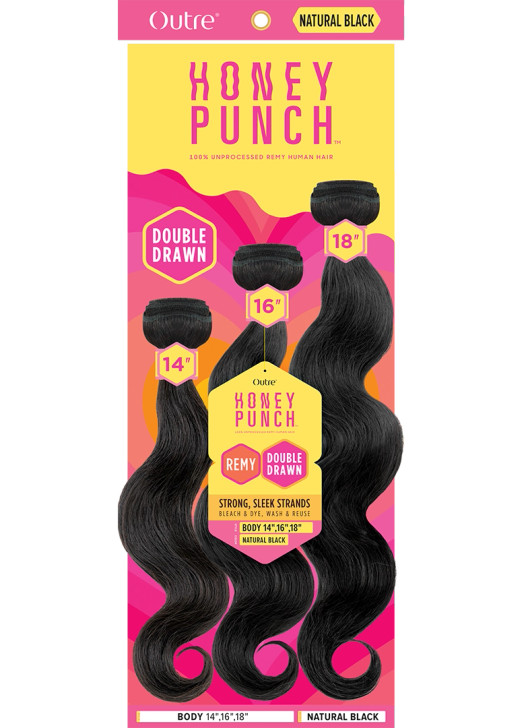 OUTRE 100% Unprocessed Human Hair Honey Punch Multi Pack - Body Wave (14"16"18")