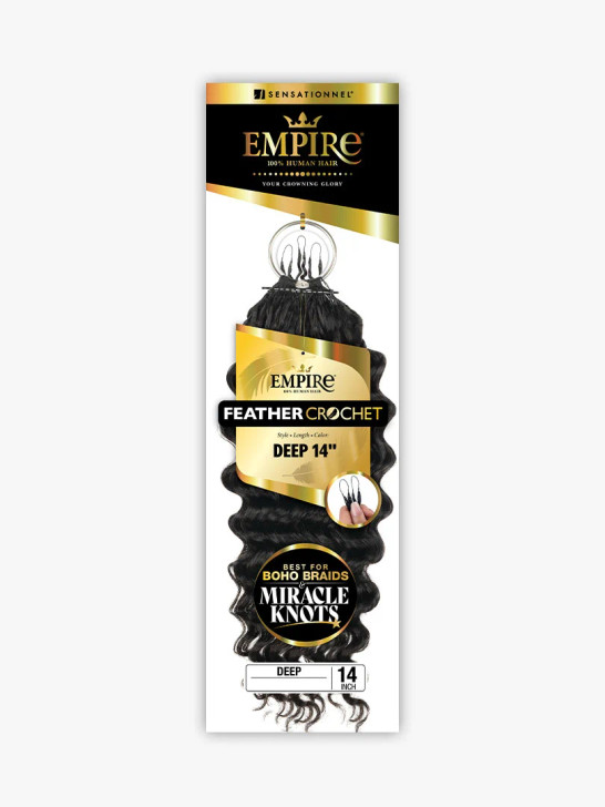 SENSATIONNEL Empire 100% Human Hair Feather Crochet - DEEP