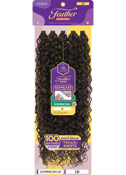 OUTRE Purple Pack Brazilian Feather Crochet - Dominican 18"