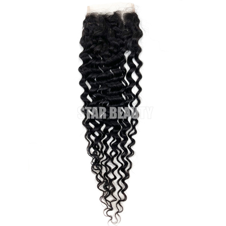 Silver Unprocessed 100% Virgin Remi Human Hair HD Lace Closure - WATER WAVE
