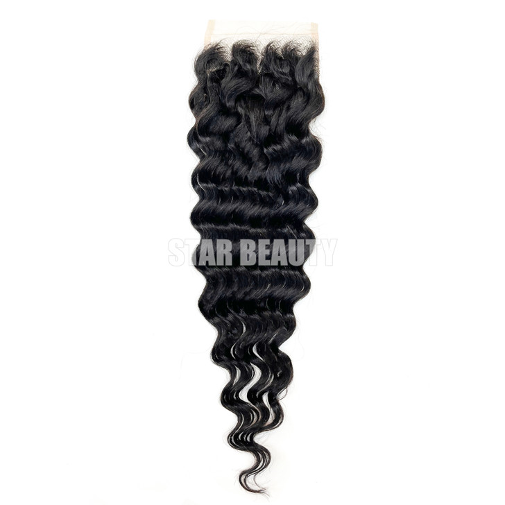Silver Unprocessed 100% Virgin Remi Human Hair HD Lace Closure - DEEP WAVE