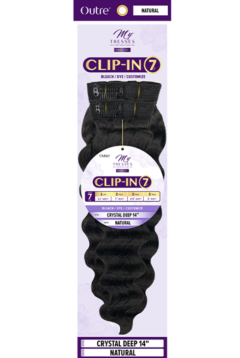 OUTRE MyTresses Unprocessed Human Hair Purple Label 7 Clip-In - CRYSTAL DEEP ( 12 / 14 )