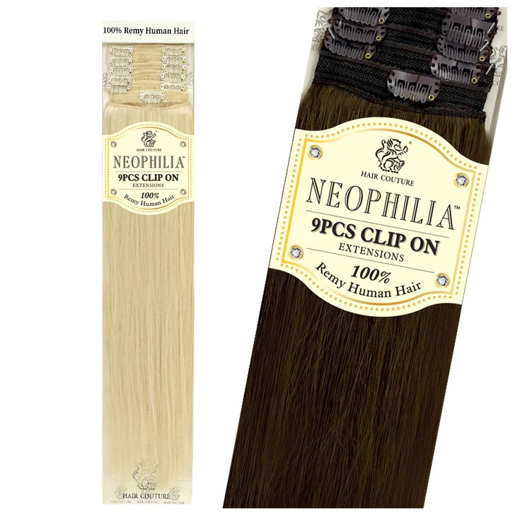 Hair Couture 100% Remy Human Hair Extension NEOPHILIA 9PCS Clip-On