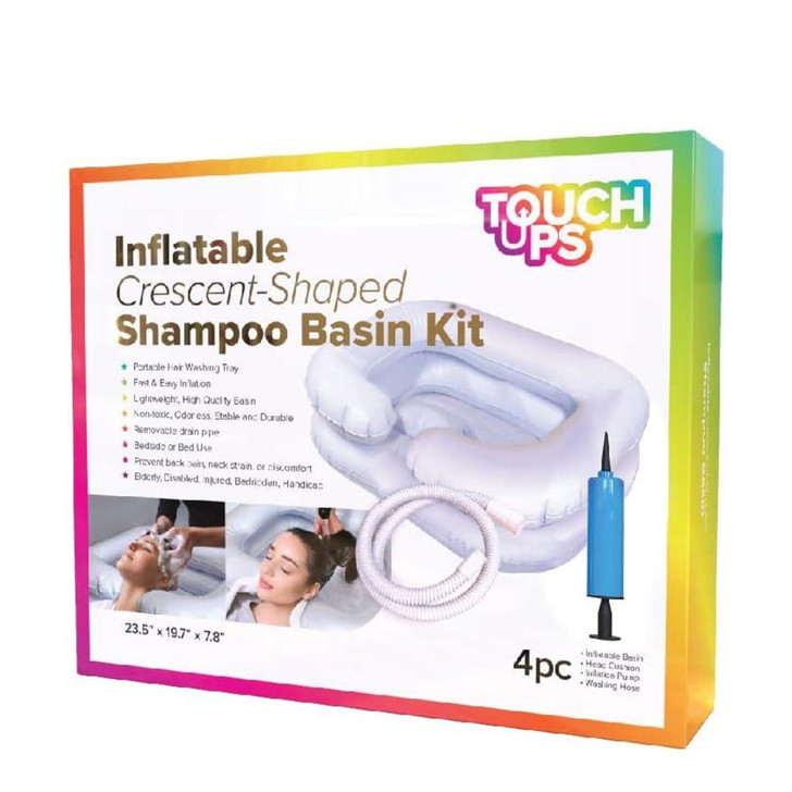 Touch Ups Inflatable Crescent Shaped Shampoo Basin Kit
