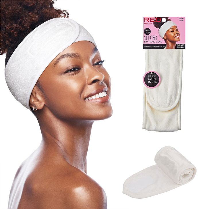 RED Velcro Spa Headband