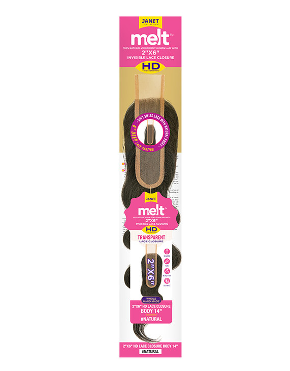 Janet Collection 100% Human Hair 2X6 HD Lace Closure - Body Wave