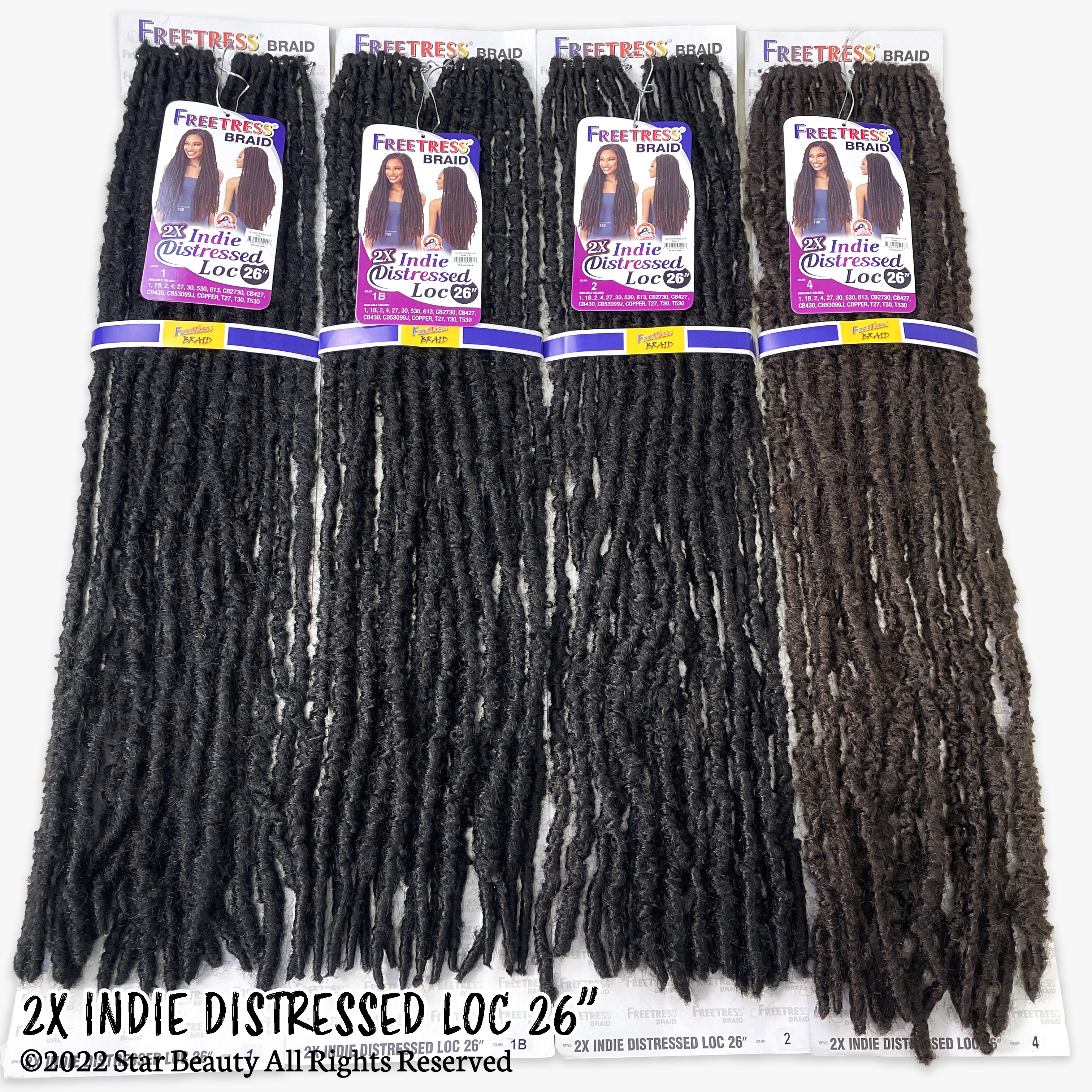 FREETRESS CROCHET BRAID DISTRESSED LOC 22