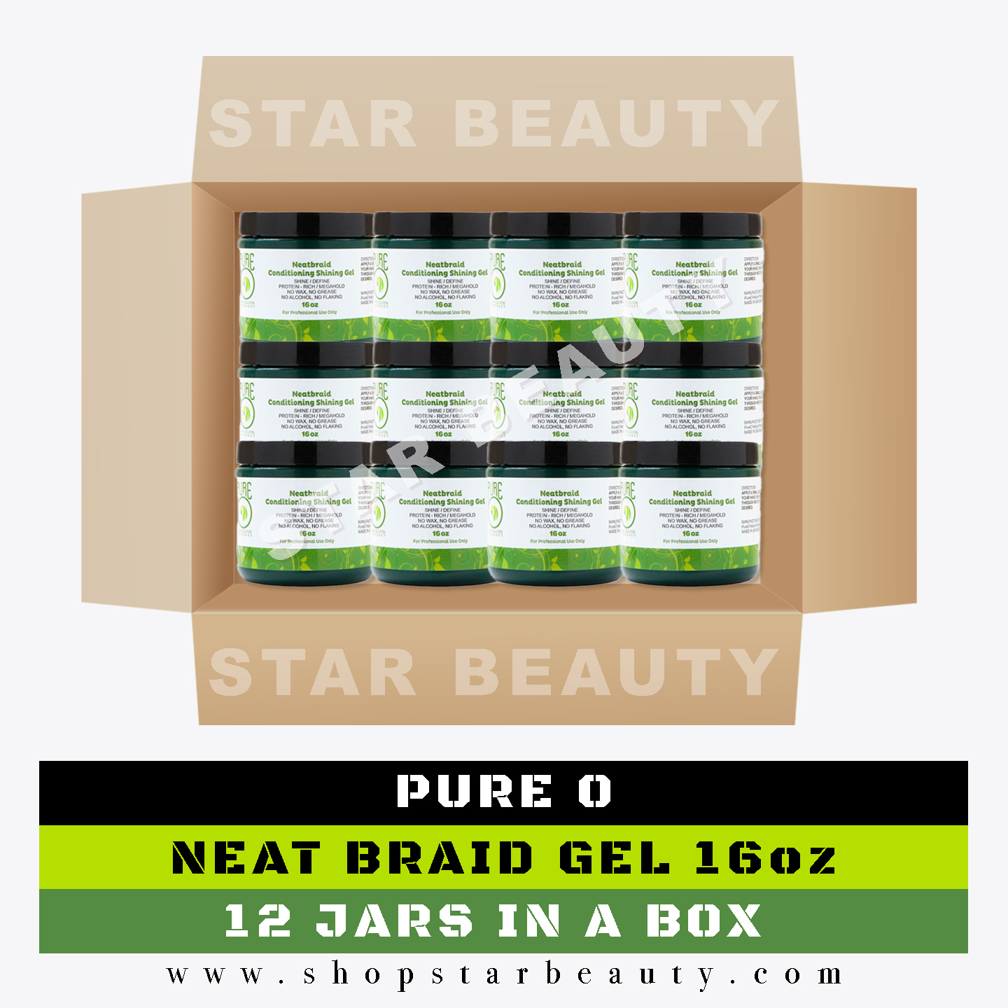 BOX DEAL] Pure O Natural Neatbraid Conditioning Shining Gel (12/box)