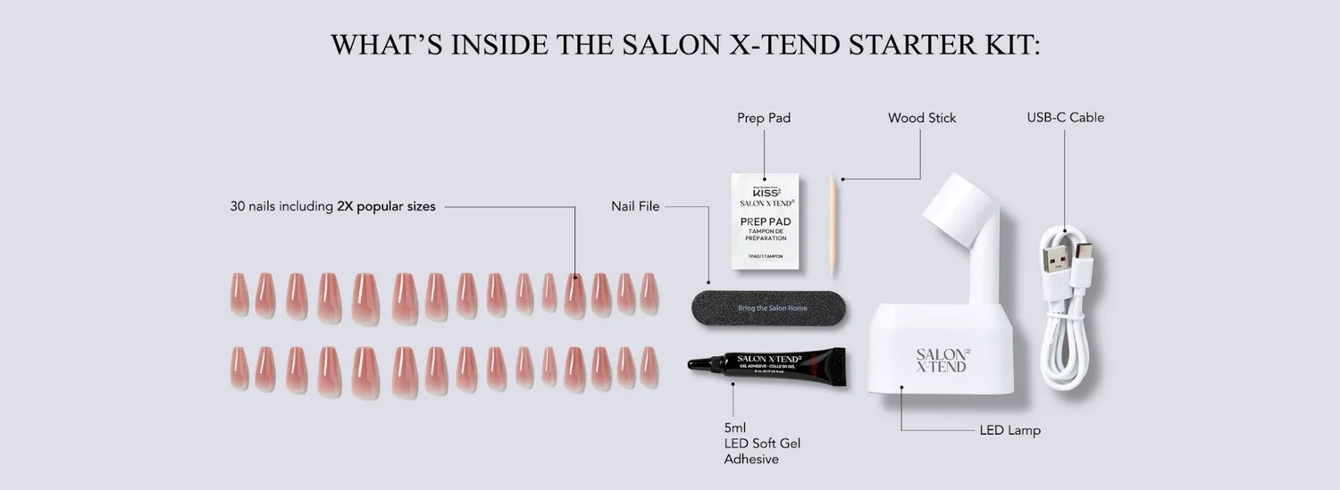 KISS Salon X-tend LED Curing Lamp, Soft Gel DIY Nail Extensions