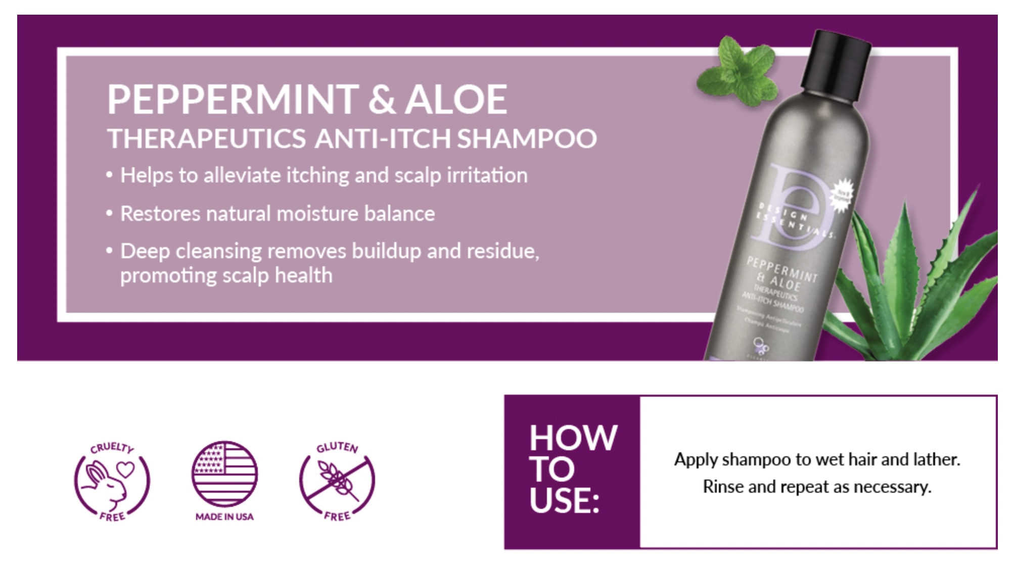 Peppermint & Aloe Therapeutics Anti-Itch Shampoo