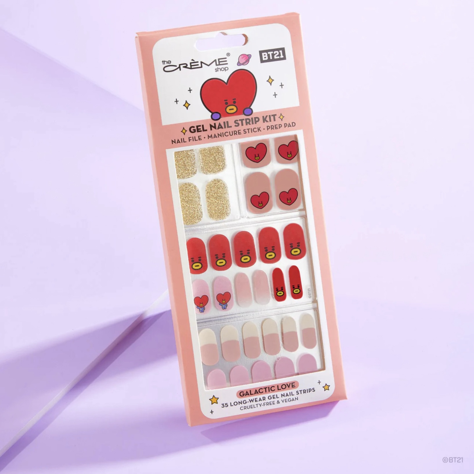 THE CREME SHOP BT21 TATA Galactic Love Gel Nail Strips (Set of 35)