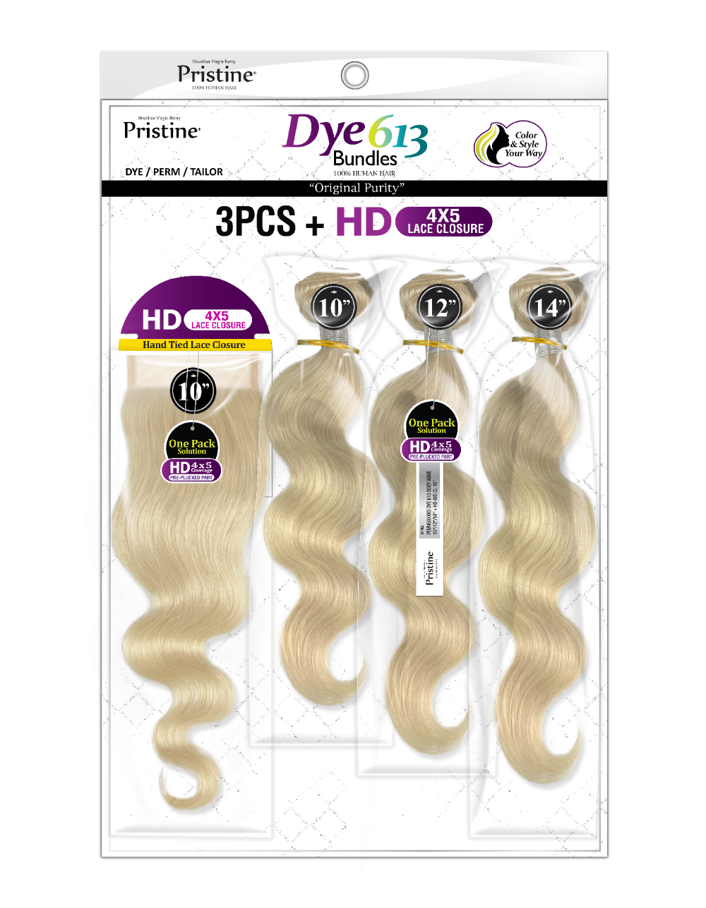 613 Body Wave 3 Pcs +HD 4X5 Closure 613 Body Wave 3 Pcs +HD 4X5 Closure