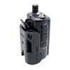 Baofeng UV-5R Mini seated in 4X3D mount back ISO view with radio installed