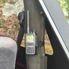 Baofeng UV-5R Mini mounted on Jeep JK roll bar with Velcro strap securing radio in place