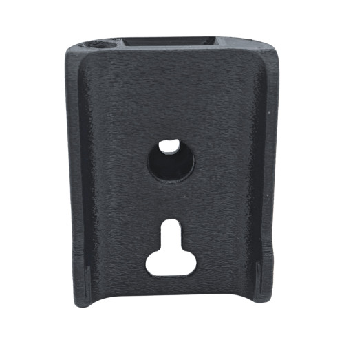 Baofeng UV-5R Mini radio mount front view showing center mounting hole and anti-spin slot