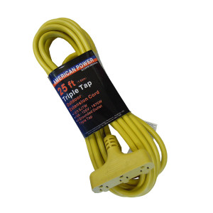 25' x 12/3 Tri-Tap Extension Cord