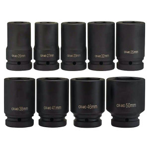 1 In. Drive Metric Deep Impact Socket Set
