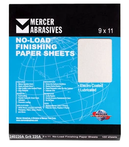 9 x 11 x 320 Grit Finishing Sanding Paper-100 Sheets